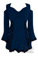 Jr. Plus Size Gothic Temptation Corset Top in Midnight Blue