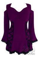 Jr. Plus Size Gothic Temptation Corset Top in Purple Plum