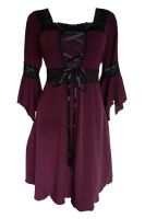 Plus Size Black and Burgundy Gothic Renaissance Corset Dress