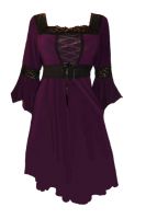 Plus Size Black and Purple Gothic Renaissance Corset Dress