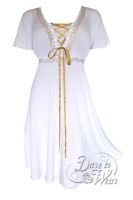 Plus Size White Angel Corset Dress in White and Gold