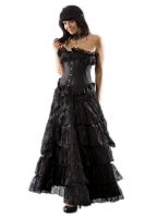 Burleska Plus Size Flamingo Black Lace Gothic Long Victorian Burlesque Skirt
