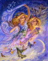 Gemini Zodiac Collector's Card by Josephine Wall