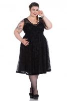 Hell Bunny Plus Size Gothic Black Spiderweb Bats Tulle Dress