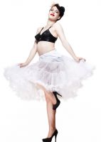 Hell Bunny Plus Size Gothic White Long Voluminous Petticoat