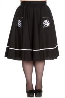 Hell Bunny Plus Size Black & White Halloween Gothic Full Moon Skirt