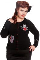 Hell Bunny Plus Size Gothic Black Vampire Coffin Cardigan