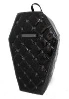 Lucy Black Quilted PVC Coffin Backpack with Spiders by Rock Rebel