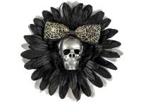Hairy Scary Black & Silver Skull & Spiderweb Bow Hairlot Skull Hair Clip Hairy Scary Black & Silver Skull & Spiderweb Bow Hairlot Skull Hair Clip