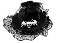 Hairy Scary Black Itsy Bitsy Hat Skull Hair Clip Hairy Scary Black Itsy Bitsy Hat Skull Hair Clip