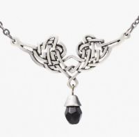 Celtic Necklace w Black Dangle