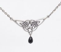 Celtic Knot Necklace with Black Dangle Celtic Knot Necklace with Black Dangle