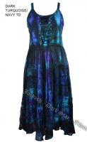 Dark Star Plus Size Dark Turquoise and Navy Gothic Corset Long Gown
