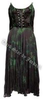 Dark Star Black and Green Velvet Gothic Corset Long Gown