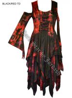 Dark Star Red & Black Velvet Jacquard Corset Fairy Dress