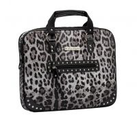 Rock Rebel Grey Black and Silver Leopard Media Bag Laptop Case Rock Rebel Grey Black and Silver Leopard Media Bag Laptop Case