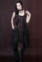 Burleska Plus Size Ophelie Gothic Red King Brocade Corset Dress