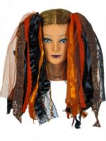 Orange and Black Gothic Halloween Ribbon Hair Falls by Dreadful Falls