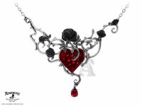 Alchemy Gothic Bed of Blood Roses Pendant Necklace