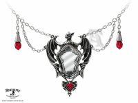 Alchemy Gothic Drakuls Bat Mirror Pendant Necklace