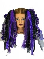 Purple and Black Gothic Ribbon Hair Falls by Dreadful Falls