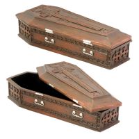 Vampire Cross Moon and Bat Coffin Box