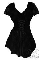 Plus Size Black Lace Sweetheart Corset Top