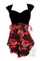 Plus Size Cinch Corset Top in Crimson Poppy