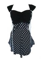 Plus Size Cinch Corset Top in Polka Dot