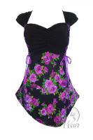 Plus Size Cinch Corset Top in Purple Rose