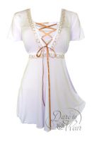 Plus Size White Angel Corset Top in White and Gold