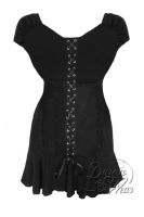 Jr. Plus Size Gothic Sleeveless Cabaret Corset Top in Black