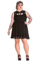 Spin Doctor Plus Size Black Gothic Lace Selena Rose Mini Dress
