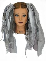 Silver Glitter Gothic Ribbon Hair Falls by Dreadful Falls Silver Glitter Gothic Ribbon Hair Falls by Dreadful Falls
