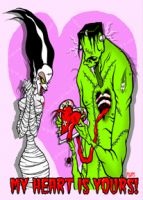 My Heart is Yours Toxic Toons Spooky Greeting Card