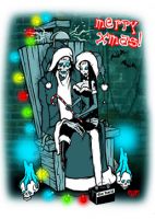 Merry Xmas Santa Toxic Toons Spooky Greeting Card