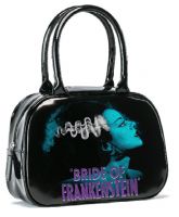 Black and Blue Universal Monsters Bride of Frankenstein Bowler Purse Handbag Black and Blue Universal Monsters Bride of Frankenstein Bowler Purse Handbag