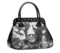 Universal Monsters Black and White Monster Collage Handbag Universal Monsters Black and White Monster Collage Handbag