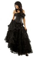 Burleska Plus Size Victorian Black Lace Gothic Long Renaissance Skirt