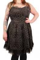 Tripp Plus Size Gothic Chiffon Lace Black & White Skull Poison Dress