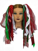 X Mas Christmas Gothic Ribbon Hair Falls by Dreadful Falls