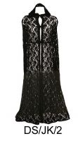 Dark Star Black Lace Hooded Cape with Frog Fastening