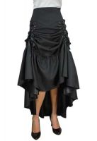 Plus Size Black Gothic Three Way Lace Up Skirt
